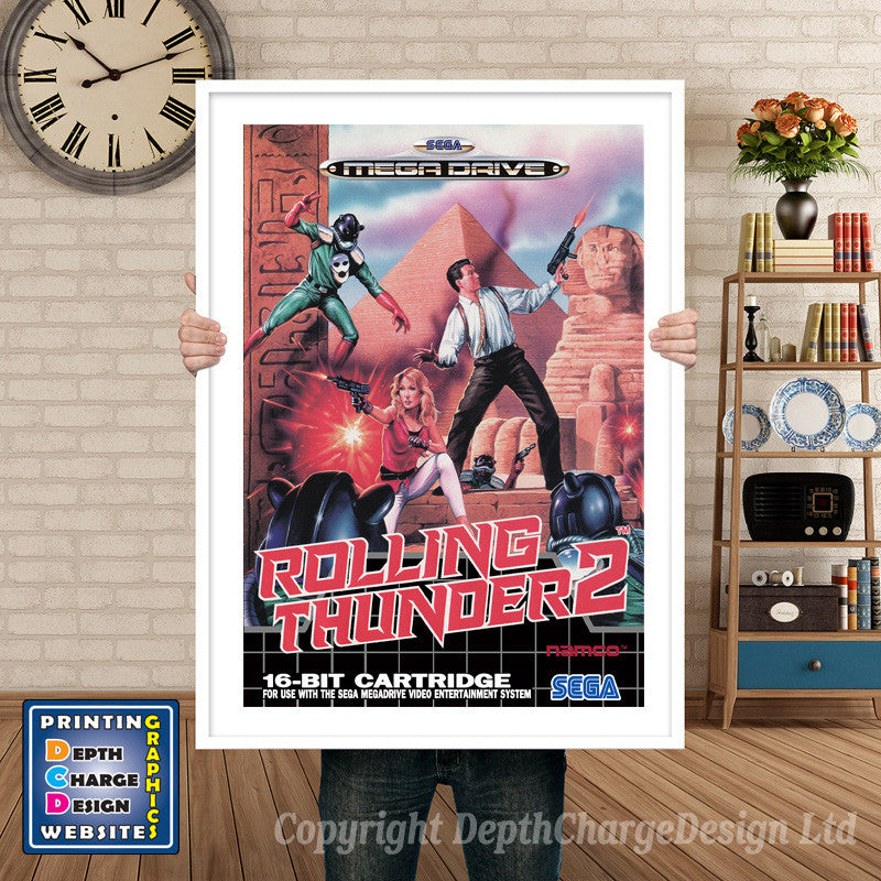 Rolling Thunder 2 Eu - Sega Megadrive Inspired Retro Gaming Poster A4 A3 A2 Or A1
