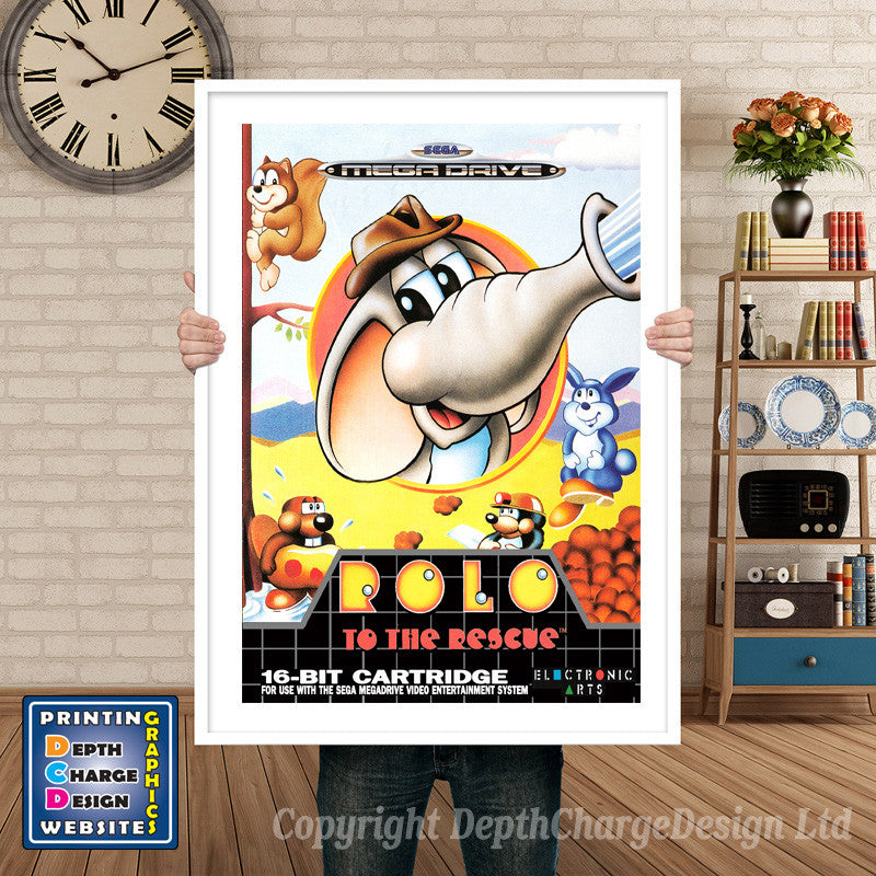 Rollo To The Rescue 2 Eu - Sega Megadrive Inspired Retro Gaming Poster A4 A3 A2 Or A1