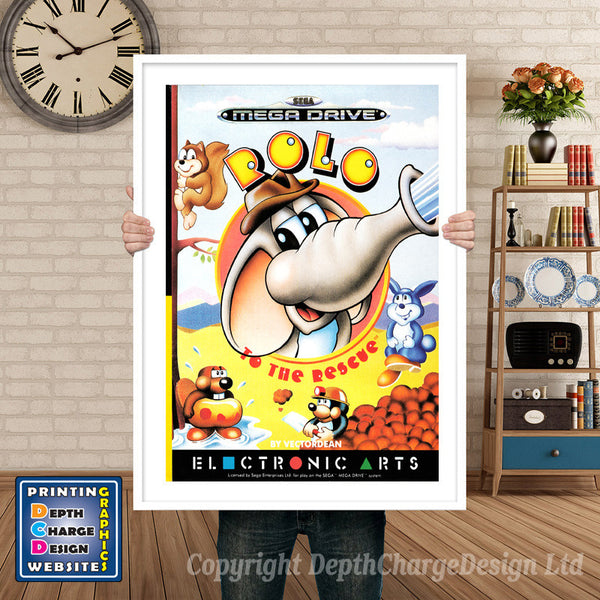 Rollo To The Rescue Eu - Sega Megadrive Inspired Retro Gaming Poster