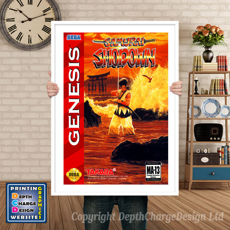 Samurai Shodown - Sega Megadrive Inspired Retro Gaming Poster A4 A3 A2 Or A1