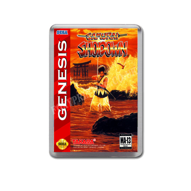 Samurai Shodown (1) Game Style Inspired Sega Megadrive Retro Video Gaming Magnet