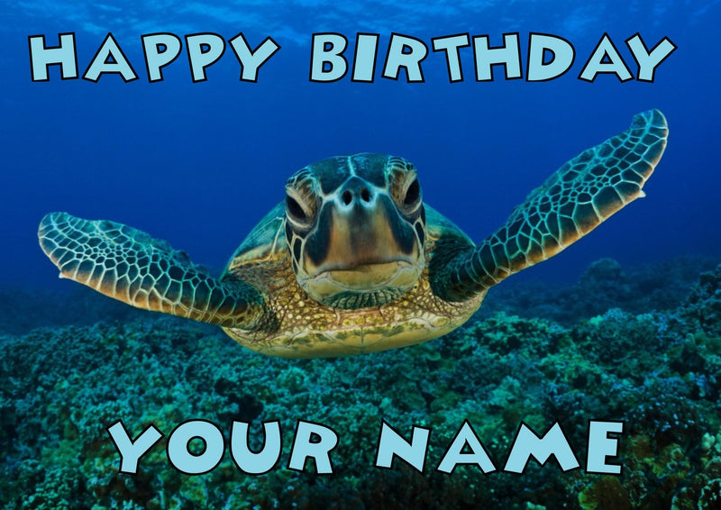 Sea Turtle Kids Adult FUNNY Kids Adult FUNNY Personalised Birthday Card