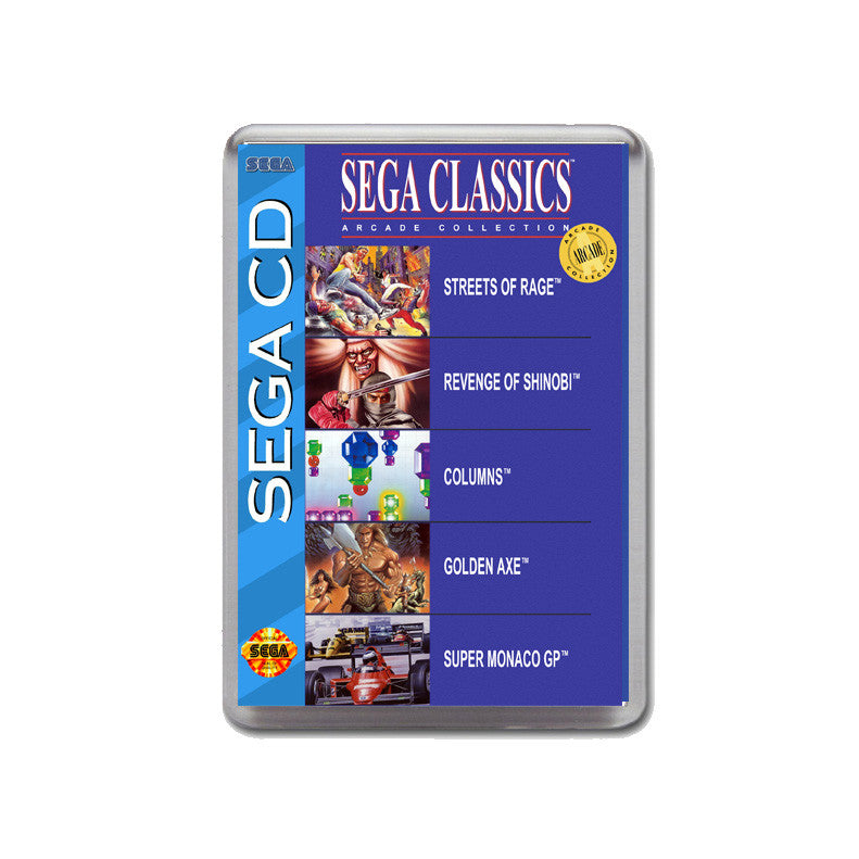 Sega Classics Arcade Collection Sega Mega CD Game Inspired Retro Gaming Magnet