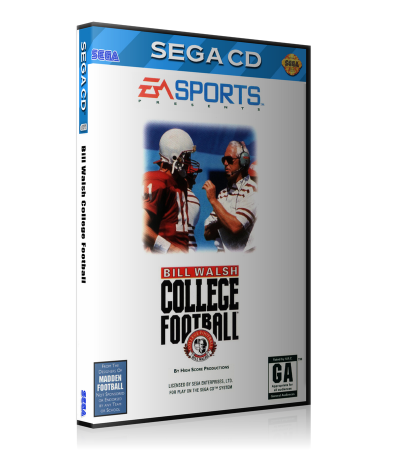 Bill walsh college football REPLACEMENT Retro Gaming Case