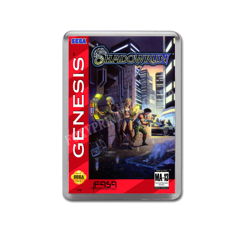 Shadowrun Game Style Inspired Sega Megadrive Retro Video Gaming Magnet