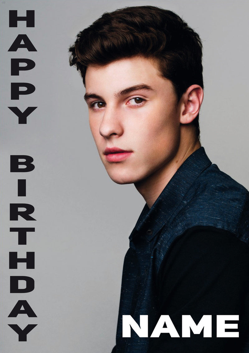 Shawn Mendes Personalised Music Style Kids Adult FUNNY Birthday Card