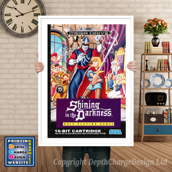 Shining In The Darkness Eu - Sega Megadrive Inspired Retro Gaming Poster