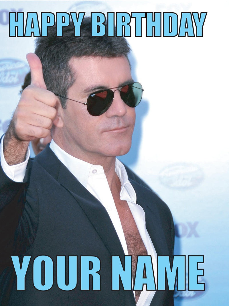 Simon Cowell Music Style Kids Adult FUNNY Birthday Card