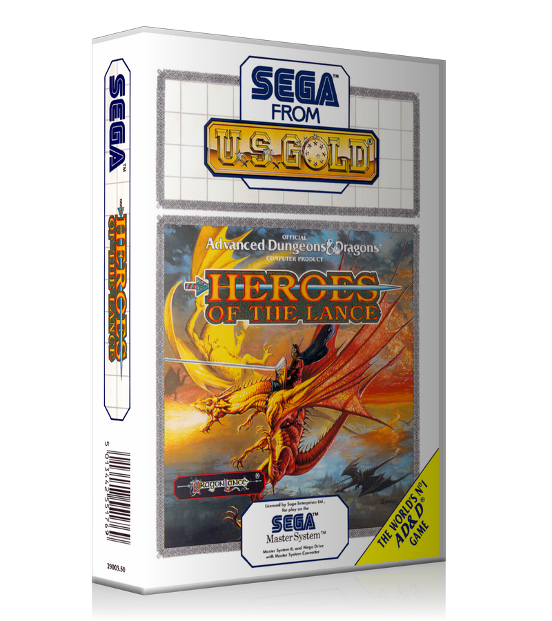 Heroes Of The Lance EU Sega Master System REPLACEMENT GAME Case Or Cover