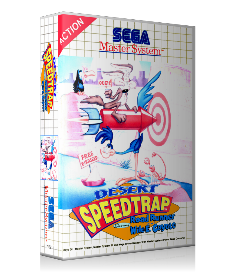 Desert Speed Trap Star Ring Road Runner AU Sega Master System REPLACEMENT GAME Case Or Cover