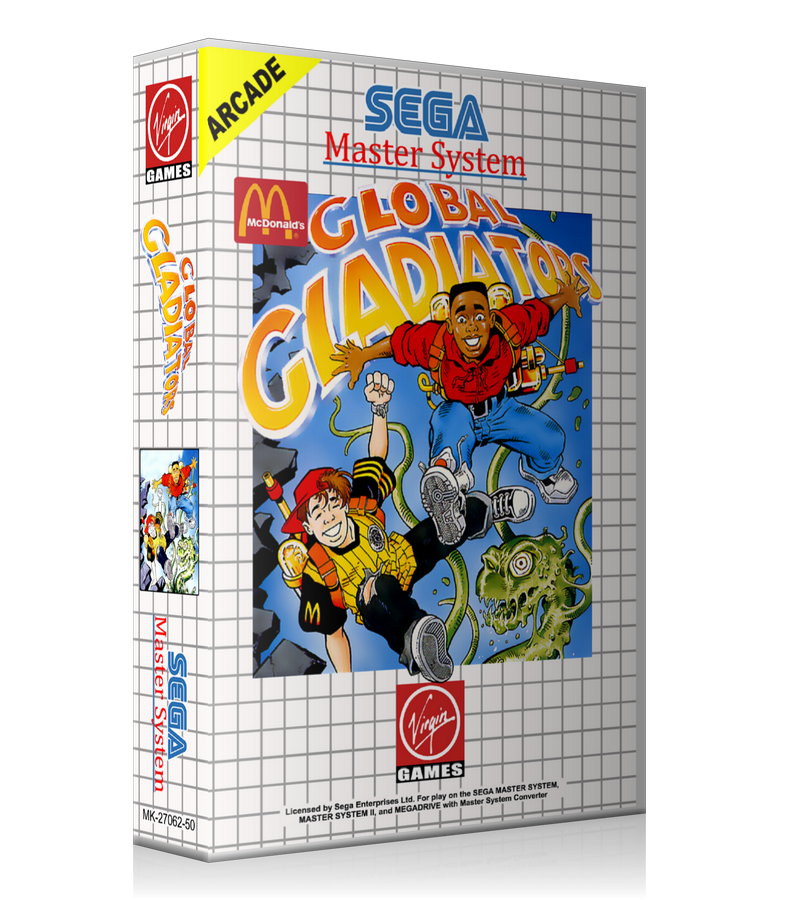 Global Gladiators EU Sega Master System REPLACEMENT GAME Case Or Cover