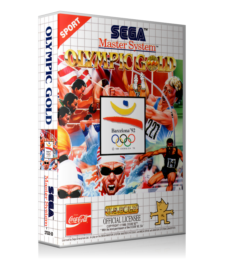 Olympic Gold Barcelona92 Eu Sega Master System REPLACEMENT GAME Case Or Cover