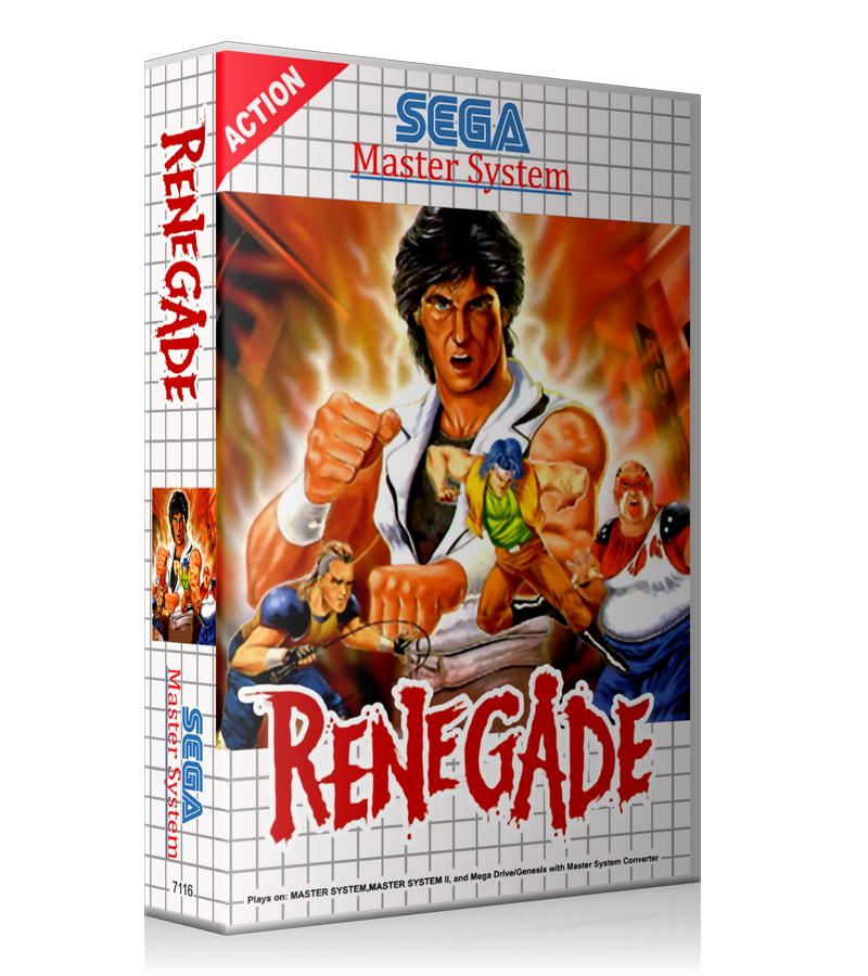 Renegade Eu Sega Master System REPLACEMENT GAME Case Or Cover