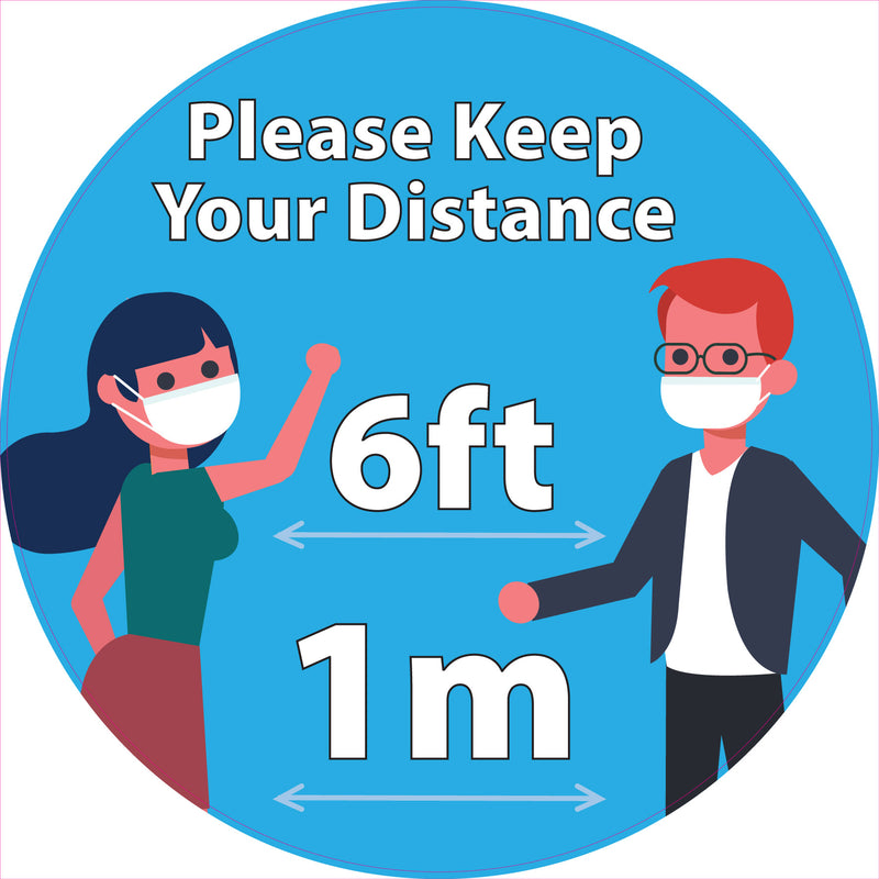Social Distancing Stickers 10 Social Distancing Floor Stickers