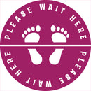 1 x Single Social Distancing Self Adhesive Sticker Floor Vinyl Floor Sign Safety Sticker  200mm 8"  diametre meter - PLEASE STAY 1 metre meter APART D12