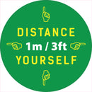 1 x Single Social Distancing Self Adhesive Sticker Floor Vinyl Floor Sign Safety Sticker  200mm 8"  diametre meter - PLEASE STAY 1 metre meter APART D15