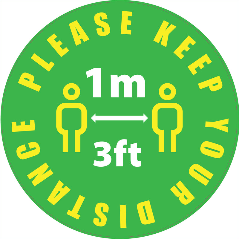 Social Distancing Stickers 17 Green Social Distancing Floor Stickers