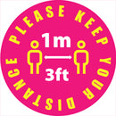 Social Distancing Stickers 17 Pink Social Distancing Floor Stickers