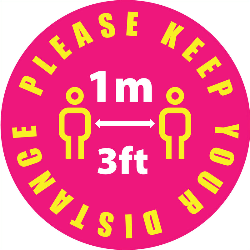 Social Distancing Stickers 17 Pink Social Distancing Floor Stickers