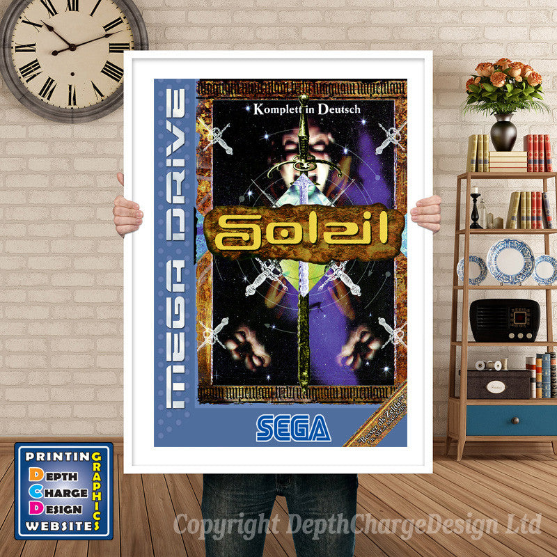Soleil De - Sega Megadrive Inspired Retro Gaming Poster A4 A3 A2 Or A1