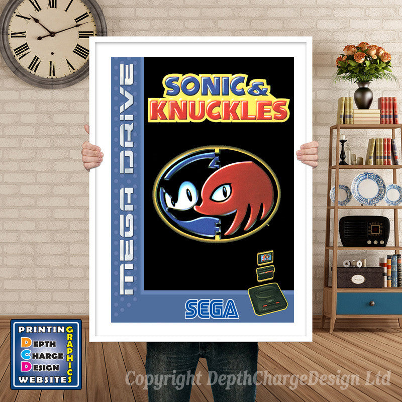 Sonic And Knuckles Eu - Sega Megadrive Inspired Retro Gaming Poster A4 A3 A2 Or A1