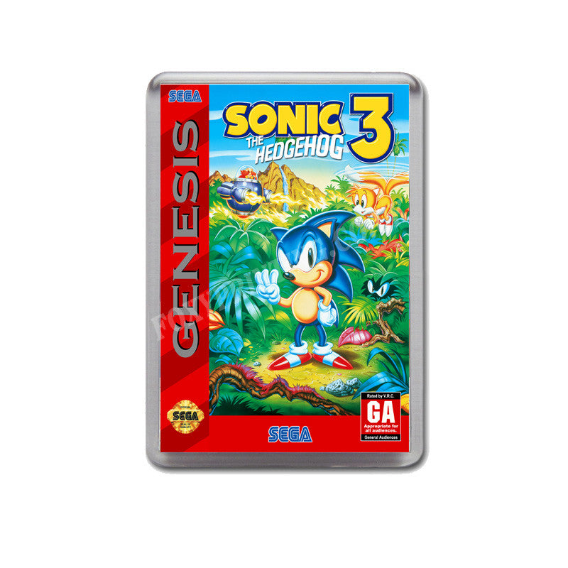 Sonic The Hedge Hog 3 Game Style Inspired Sega Megadrive Retro Video Gaming Magnet