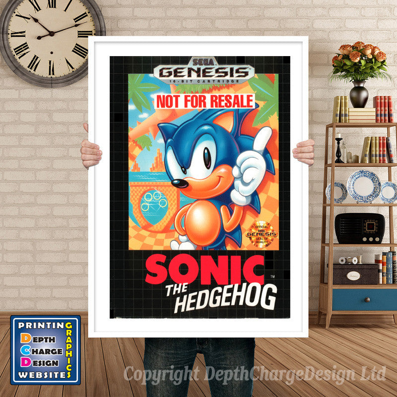 Sonic The Hedgehog - Sega Megadrive Inspired Retro Gaming Poster A4 A3 A2 Or A1