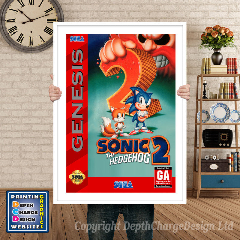 Sonic The Hedgehog 2 4 - Sega Megadrive Inspired Retro Gaming Poster A4 A3 A2 Or A1