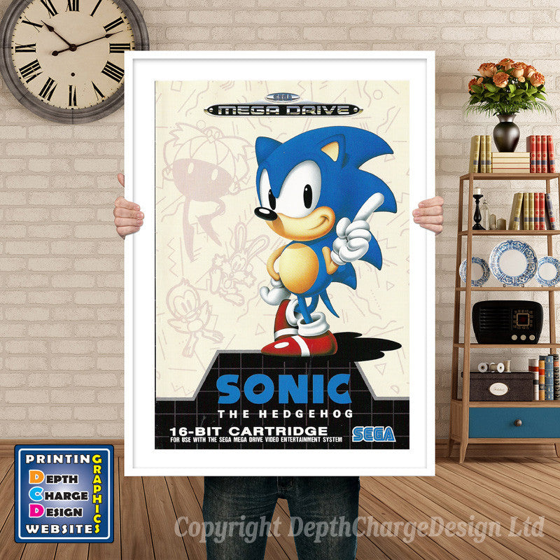 Sonic The Hedgehog Pal - Sega Megadrive Inspired Retro Gaming Poster A4 A3 A2 Or A1