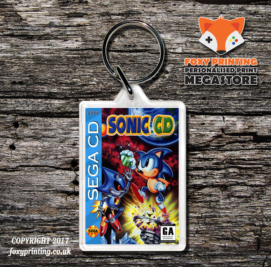 Sonic Cd Game Inspired Retro Gaming Keyring