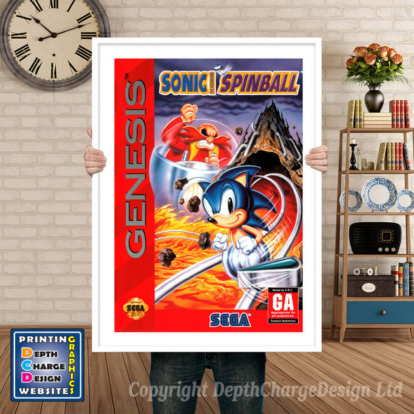 Sonics Pinball - Sega Megadrive Inspired Retro Gaming Poster