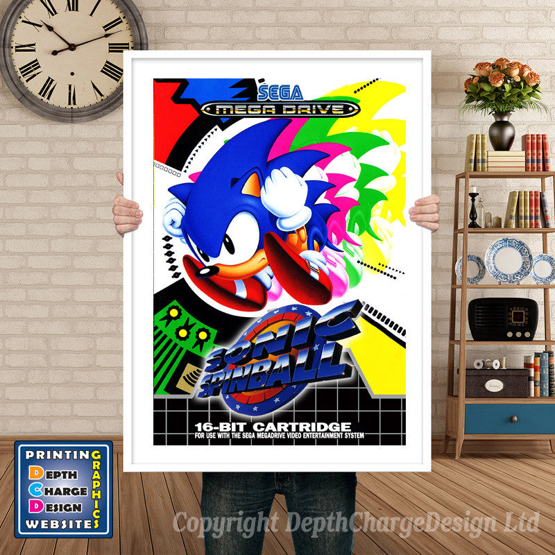 Sonics Pinball 2 Eu - Sega Megadrive Inspired Retro Gaming Poster A4 A3 A2 Or A1