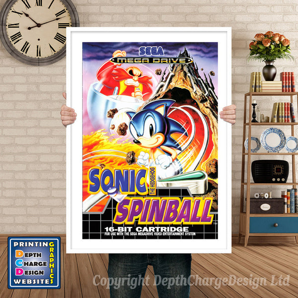 Sonics Pinball Eu - Sega Megadrive Inspired Retro Gaming Poster