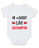 Me and Daddy Love southampton Personalised FOOTBALL TEAM Baby Grow