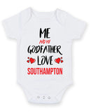 Me and My Godfather Love southampton Personalised FOOTBALL TEAM Baby Grow