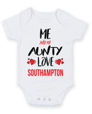 Me and My Aunty Love southampton Personalised FOOTBALL TEAM Baby Grow