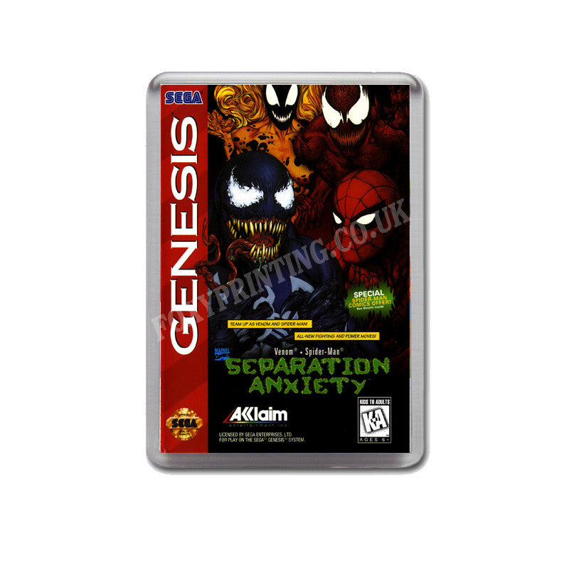 Spiderman And Venom Seperation Axiety Game Style Inspired Sega Megadrive Retro Video Gaming Magnet