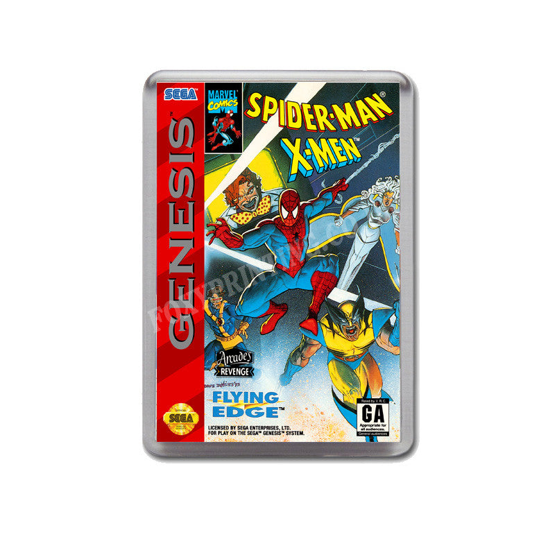Spiderman Xmen Arcades Revenge Game Style Inspired Sega Megadrive Retro Video Gaming Magnet