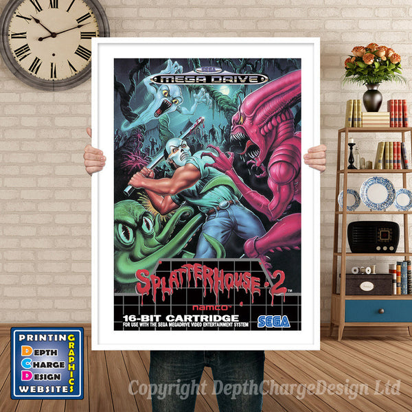Splatter House 2 Eu - Sega Megadrive Inspired Retro Gaming Poster