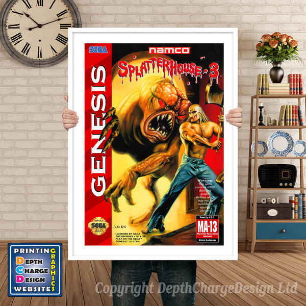 Splatter House 3 - Sega Megadrive Inspired Retro Gaming Poster