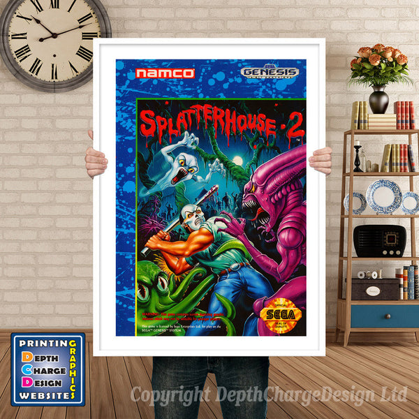 Splatterhouse 2 - Sega Megadrive Inspired Retro Gaming Poster