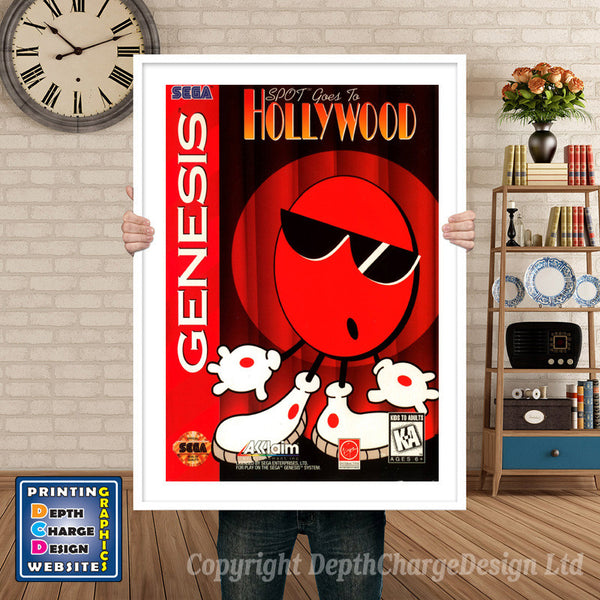 Spot Goes To Hollywood - Sega Megadrive Inspired Retro Gaming Poster