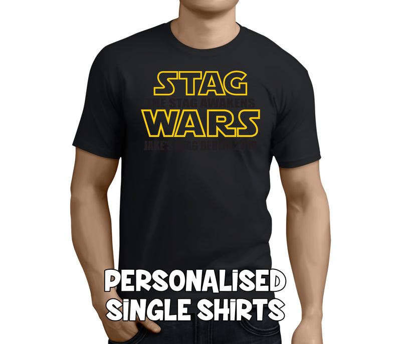 Stag Wars Colour Custom Stag T-Shirt - Any Name - Party Tee