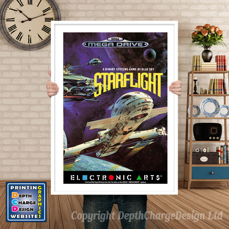 Star Flight Eu - Sega Megadrive Inspired Retro Gaming Poster A4 A3 A2 Or A1
