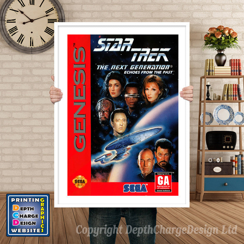 Star Trek Tng - Sega Megadrive Inspired Retro Gaming Poster A4 A3 A2 Or A1