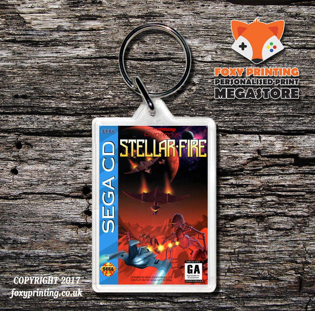Stellar Fire Game Inspired Retro Gaming Keyring