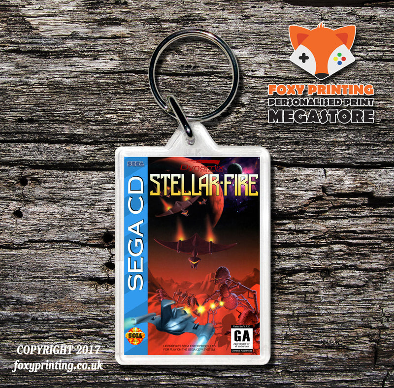 Stellar Fire Game Inspired Retro Gaming Keyring