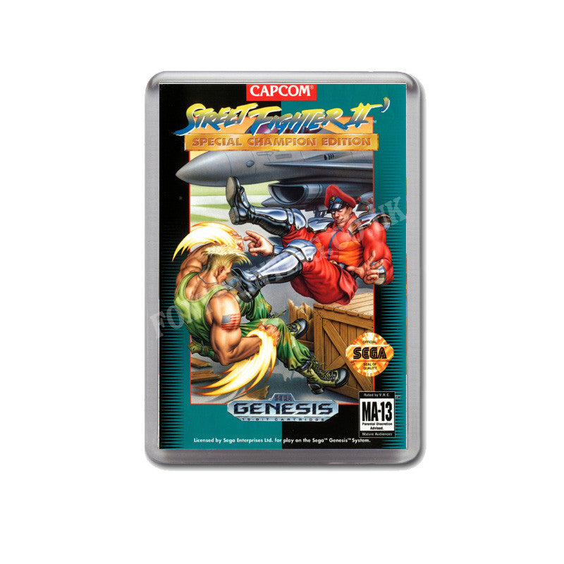 Street Fighter 2 Game Style Inspired Sega Megadrive Retro Video Gaming Magnet