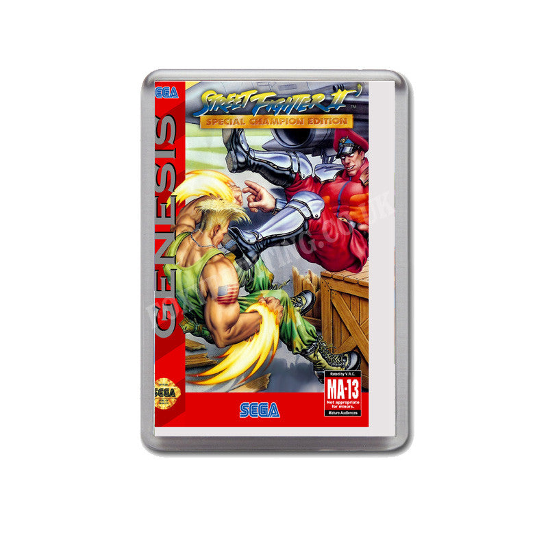 Street Fighter 2 Champed 3 Game Style Inspired Sega Megadrive Retro Video Gaming Magnet