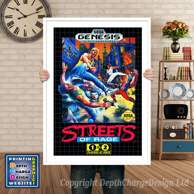 Streets Of Rage - Sega Megadrive Inspired Retro Gaming Poster A4 A3 A2 Or A1